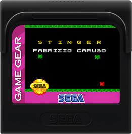 Cartridge artwork for Stinger on the Sega Game Gear.