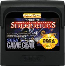 Cartridge artwork for Strider 2 on the Sega Game Gear.