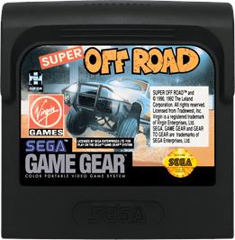 Cartridge artwork for Super Off Road on the Sega Game Gear.