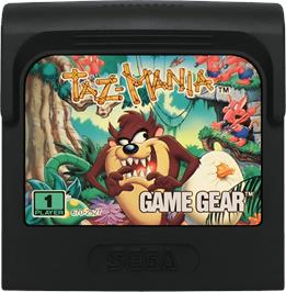 Cartridge artwork for Taz-mania on the Sega Game Gear.
