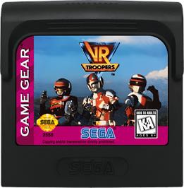 Cartridge artwork for VR Troopers on the Sega Game Gear.