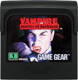 Cartridge artwork for Vampire: Master of Darkness on the Sega Game Gear.