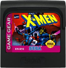 Cartridge artwork for X-Men: Gamesmaster's Legacy on the Sega Game Gear.