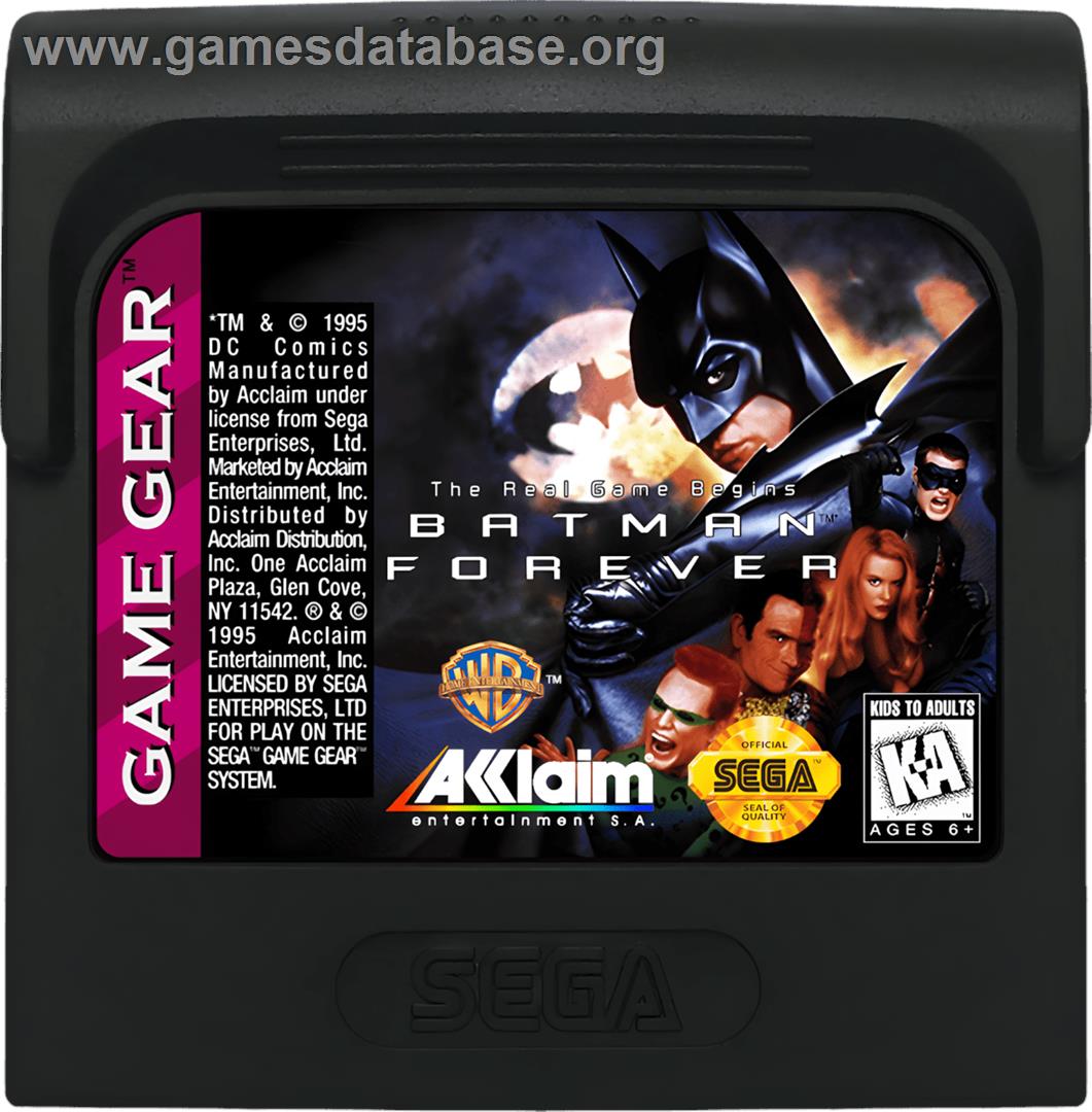 Batman Forever - Sega Game Gear - Artwork - Cartridge