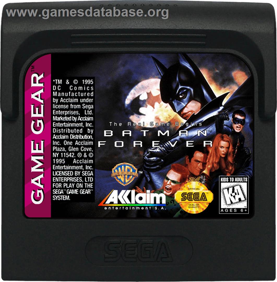 Batman Forever - Sega Game Gear - Artwork - Cartridge