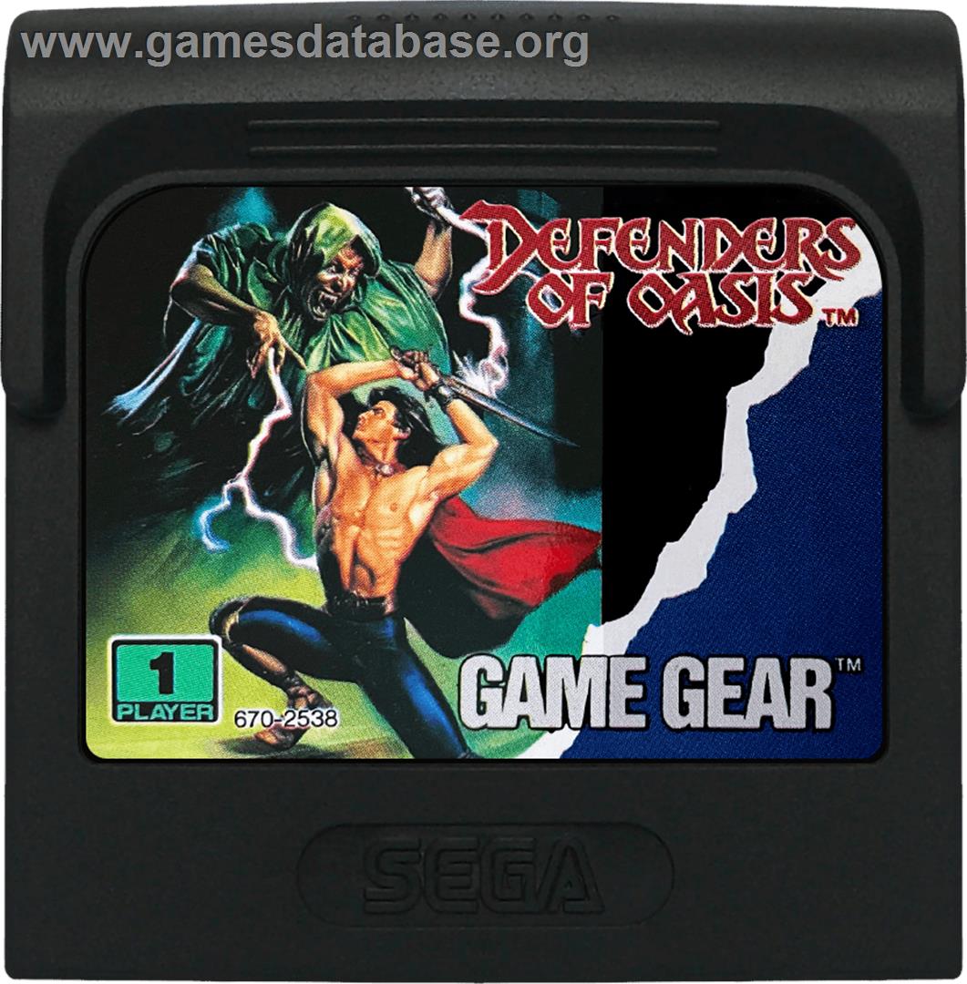 Defenders of Oasis - Sega Game Gear - Artwork - Cartridge