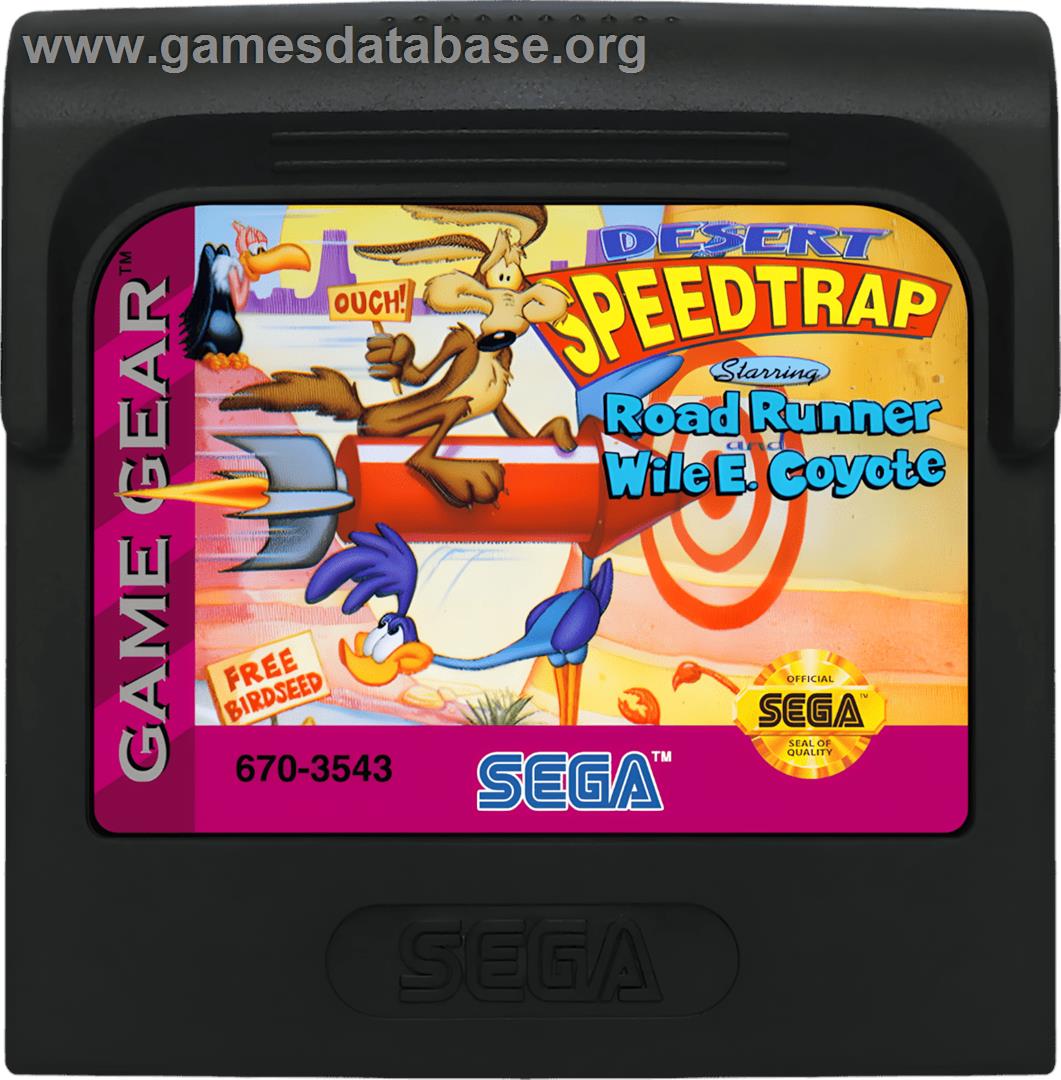Desert Speedtrap Starring Road Runner And Wile E. Coyote - Sega Game Gear - Artwork - Cartridge