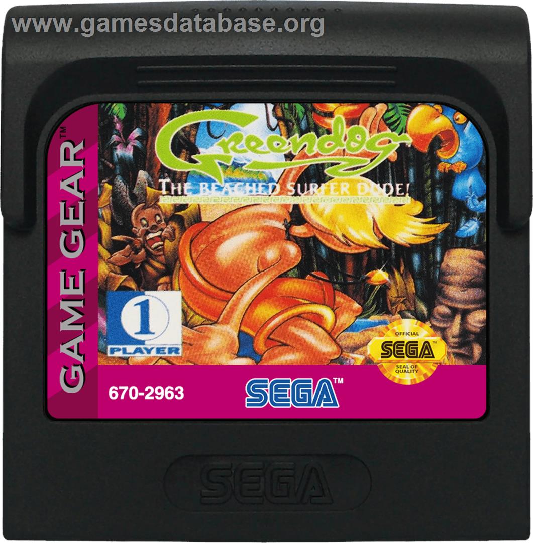 Greendog: The Beached Surfer Dude - Sega Game Gear - Artwork - Cartridge