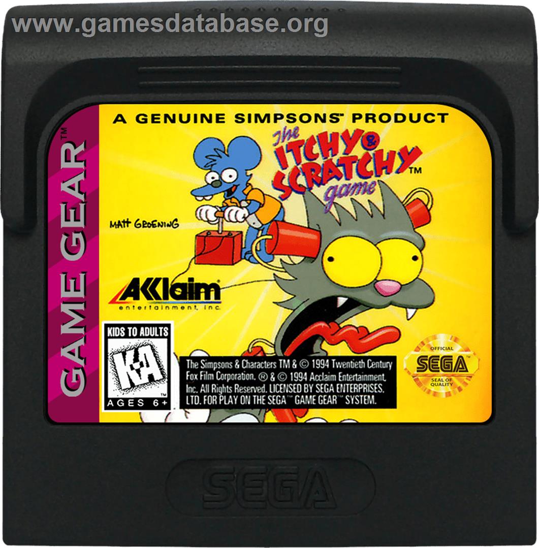 Itchy & Scratchy Game - Sega Game Gear - Artwork - Cartridge