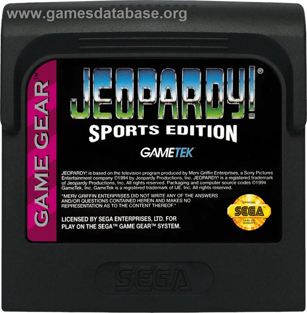 Jeopardy! Sports Edition - Sega Game Gear - Artwork - Cartridge