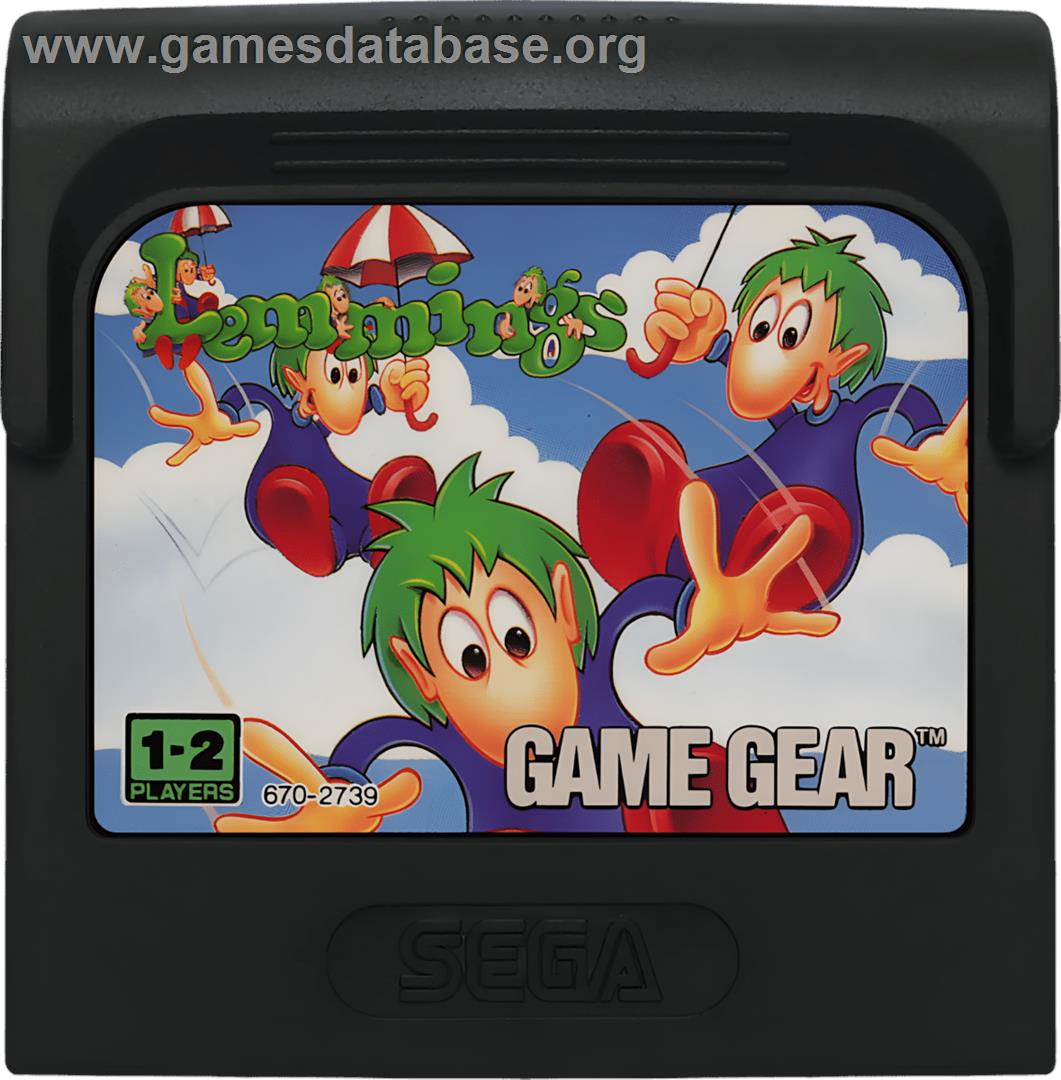 Lemmings - Sega Game Gear - Artwork - Cartridge
