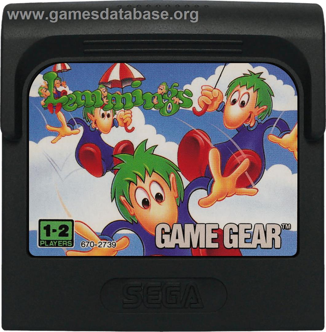 Lemmings - Sega Game Gear - Artwork - Cartridge