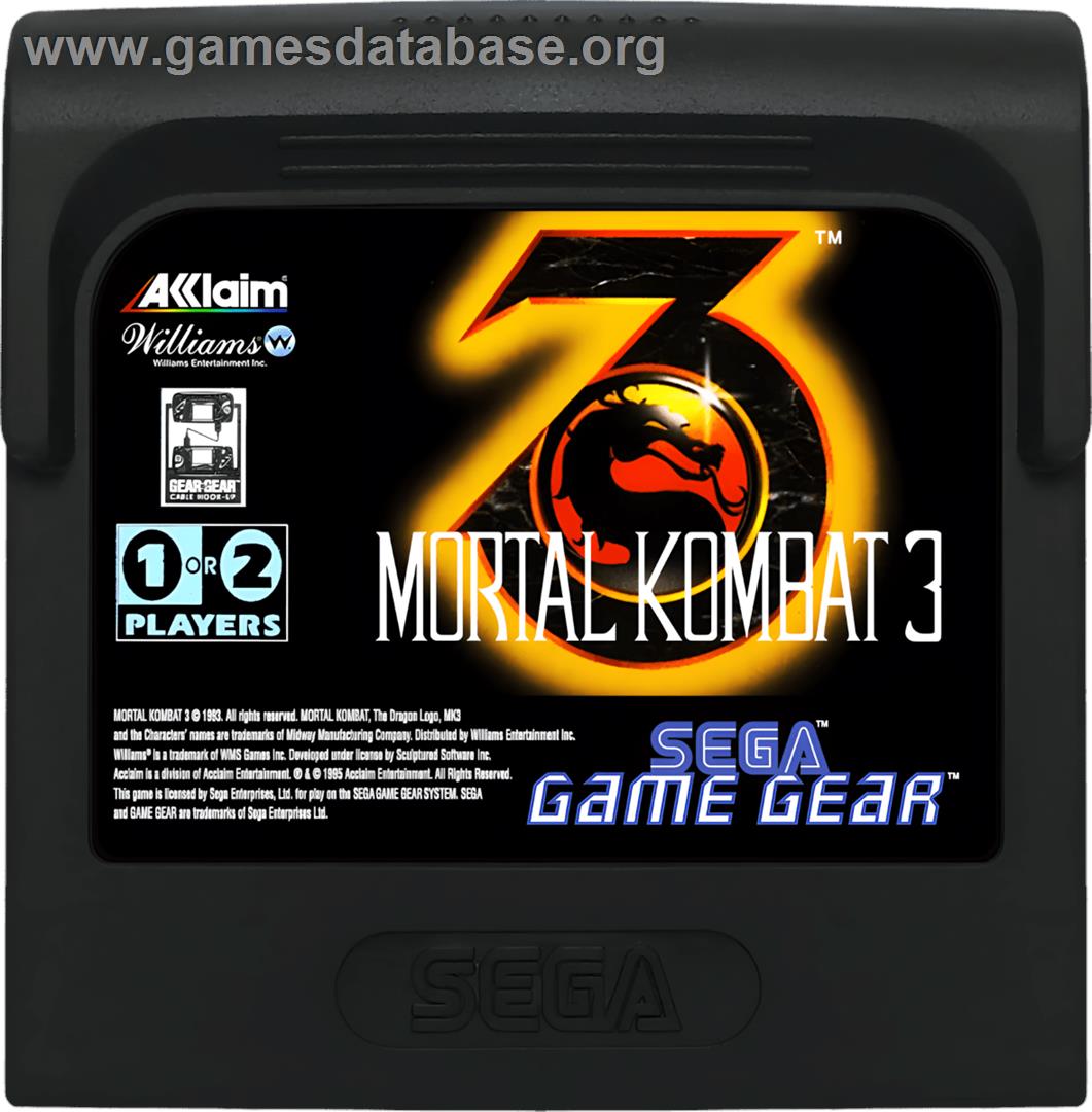 Mortal Kombat 3 - Sega Game Gear - Artwork - Cartridge