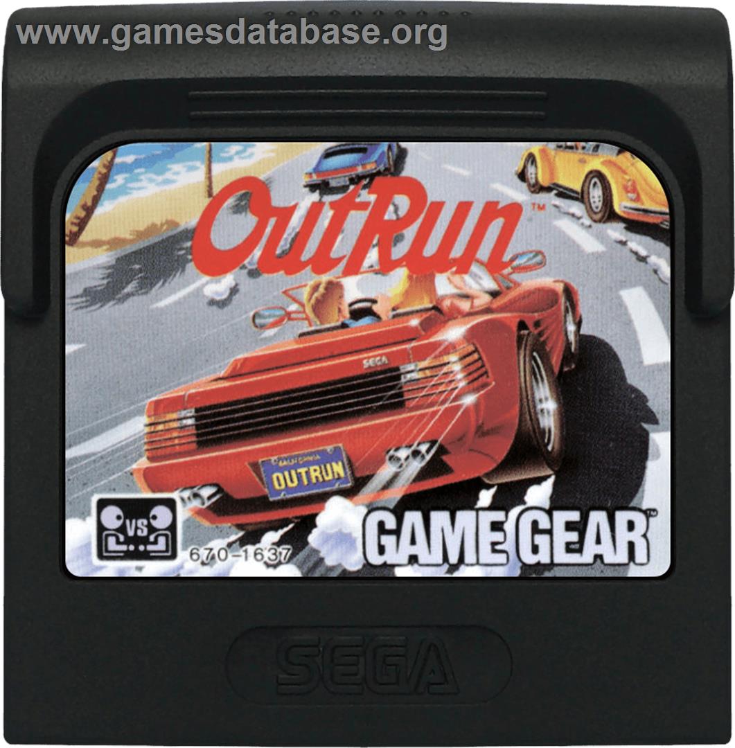 Out Run - Sega Game Gear - Artwork - Cartridge