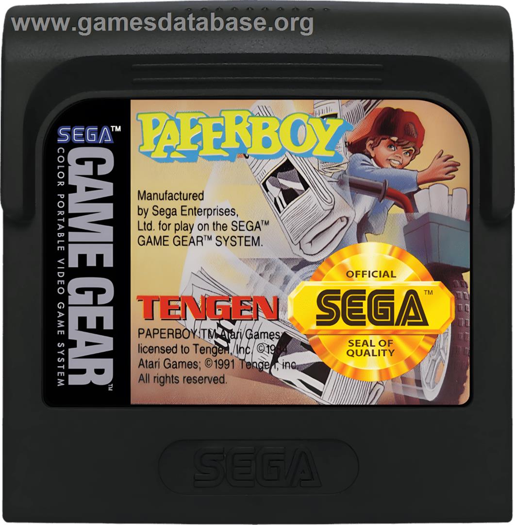 Paperboy - Sega Game Gear - Artwork - Cartridge