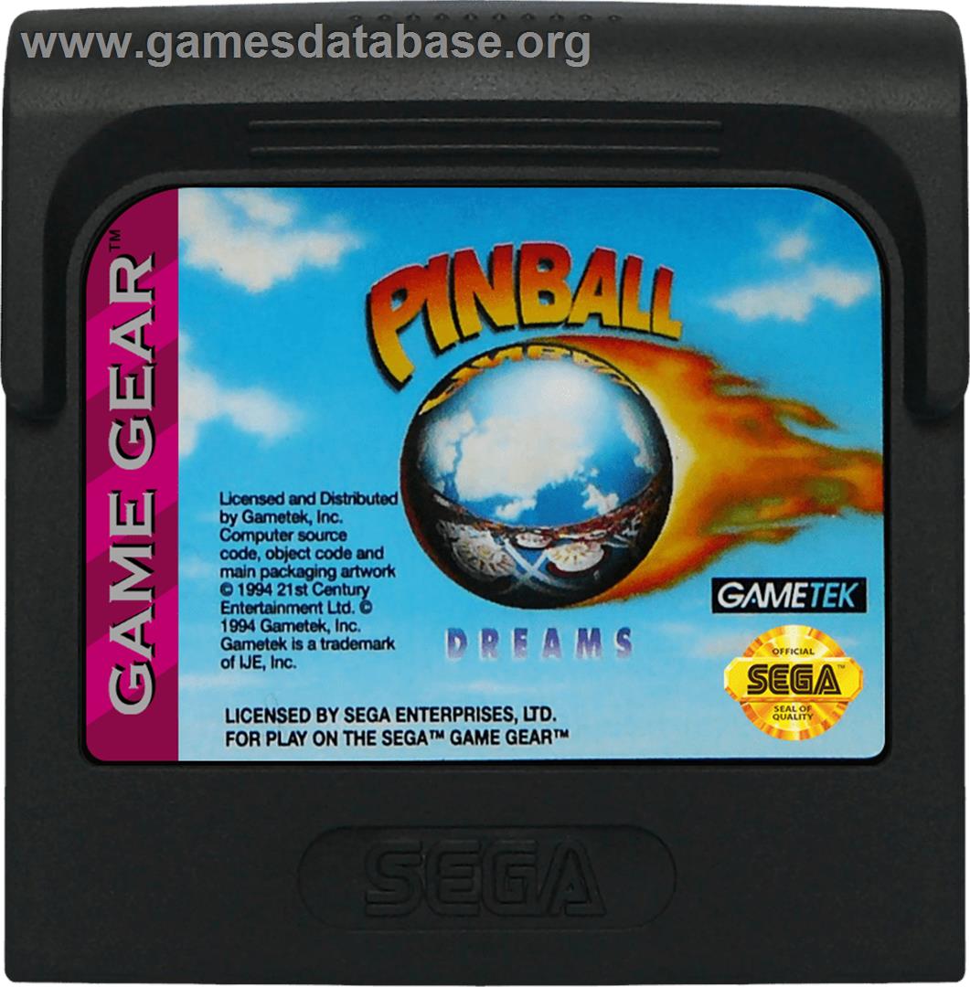Pinball Dreams - Sega Game Gear - Artwork - Cartridge