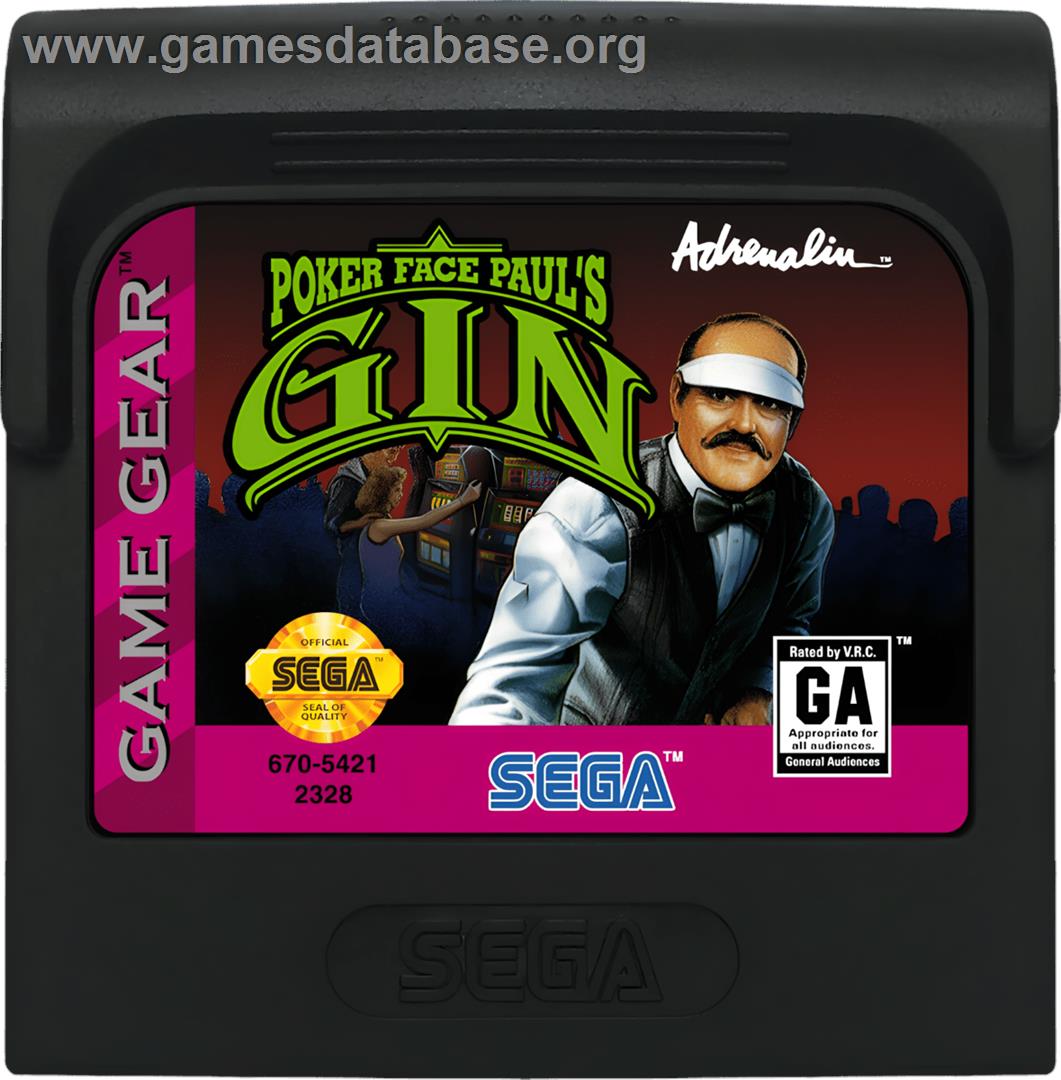 Poker Faced Paul's Gin - Sega Game Gear - Artwork - Cartridge