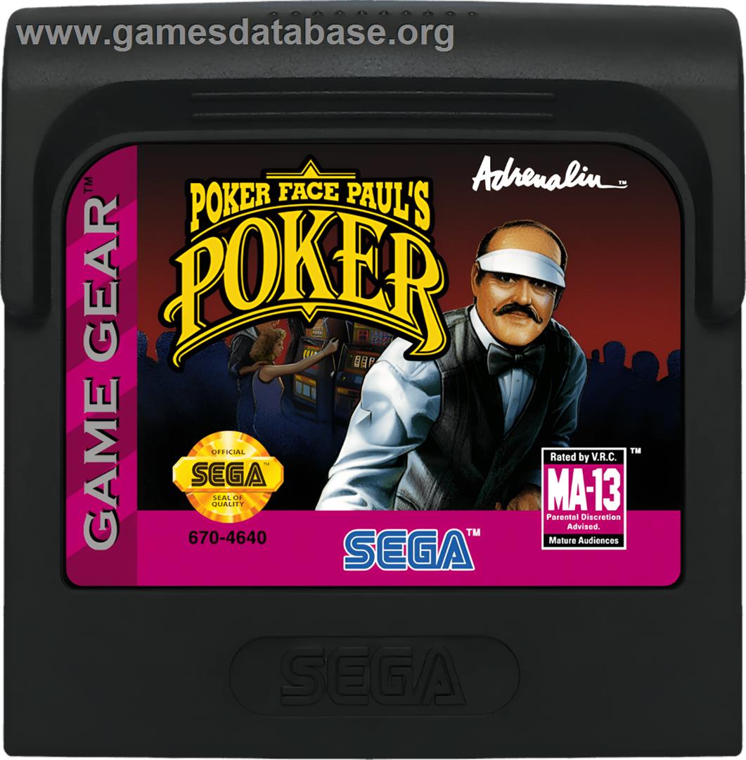 Poker Faced Paul's Poker - Sega Game Gear - Artwork - Cartridge