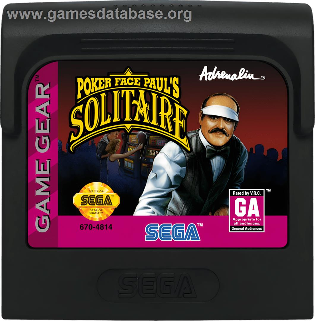 Poker Faced Paul's Solitaire - Sega Game Gear - Artwork - Cartridge