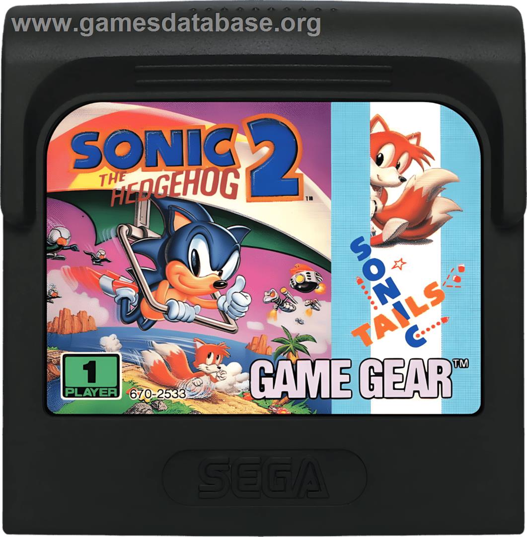 Sonic The Hedgehog 2 - Sega Game Gear - Artwork - Cartridge