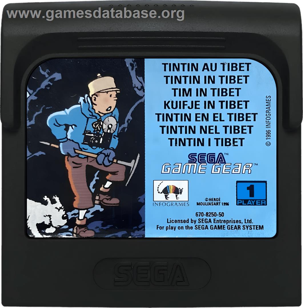Tintin Au Tibet - Sega Game Gear - Artwork - Cartridge