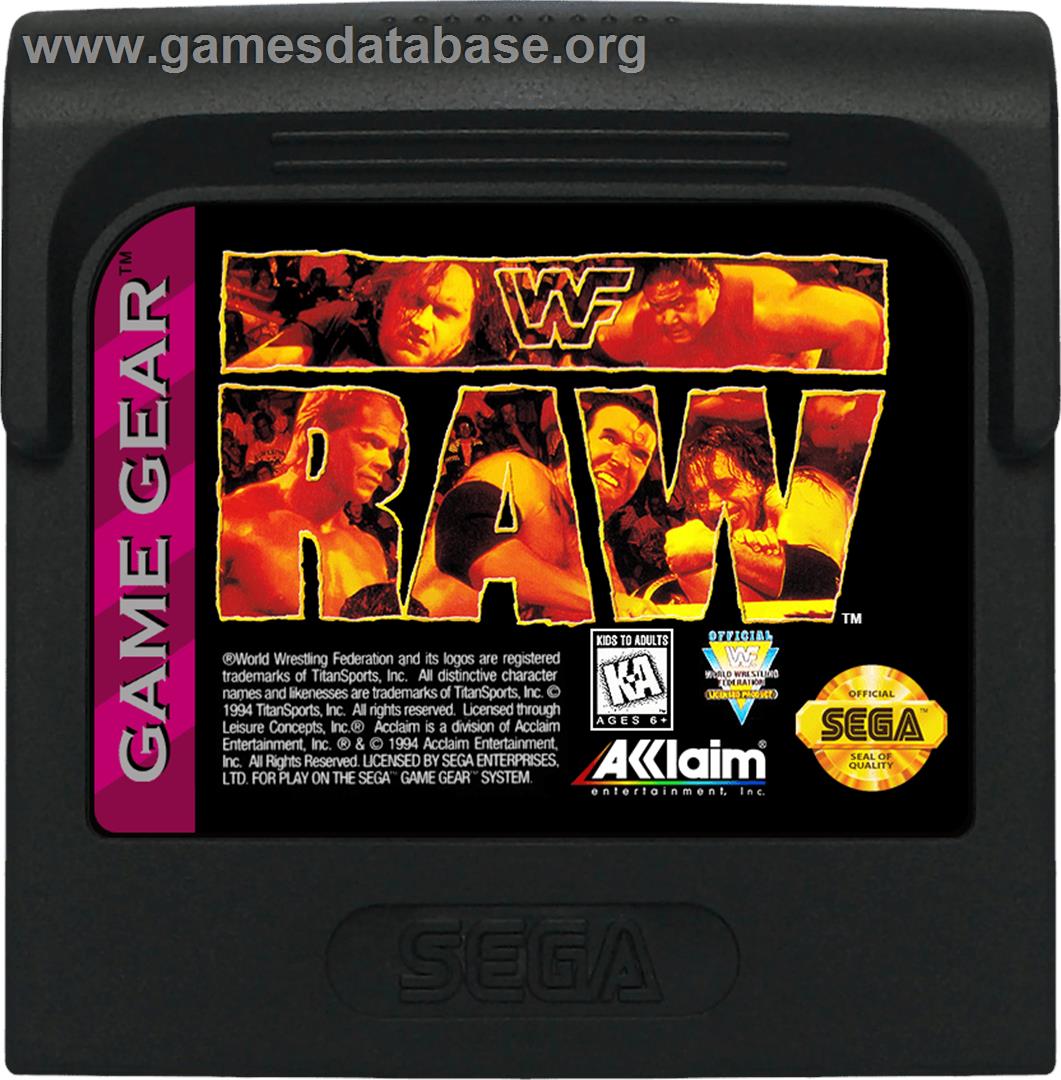 WWF Raw - Sega Game Gear - Artwork - Cartridge