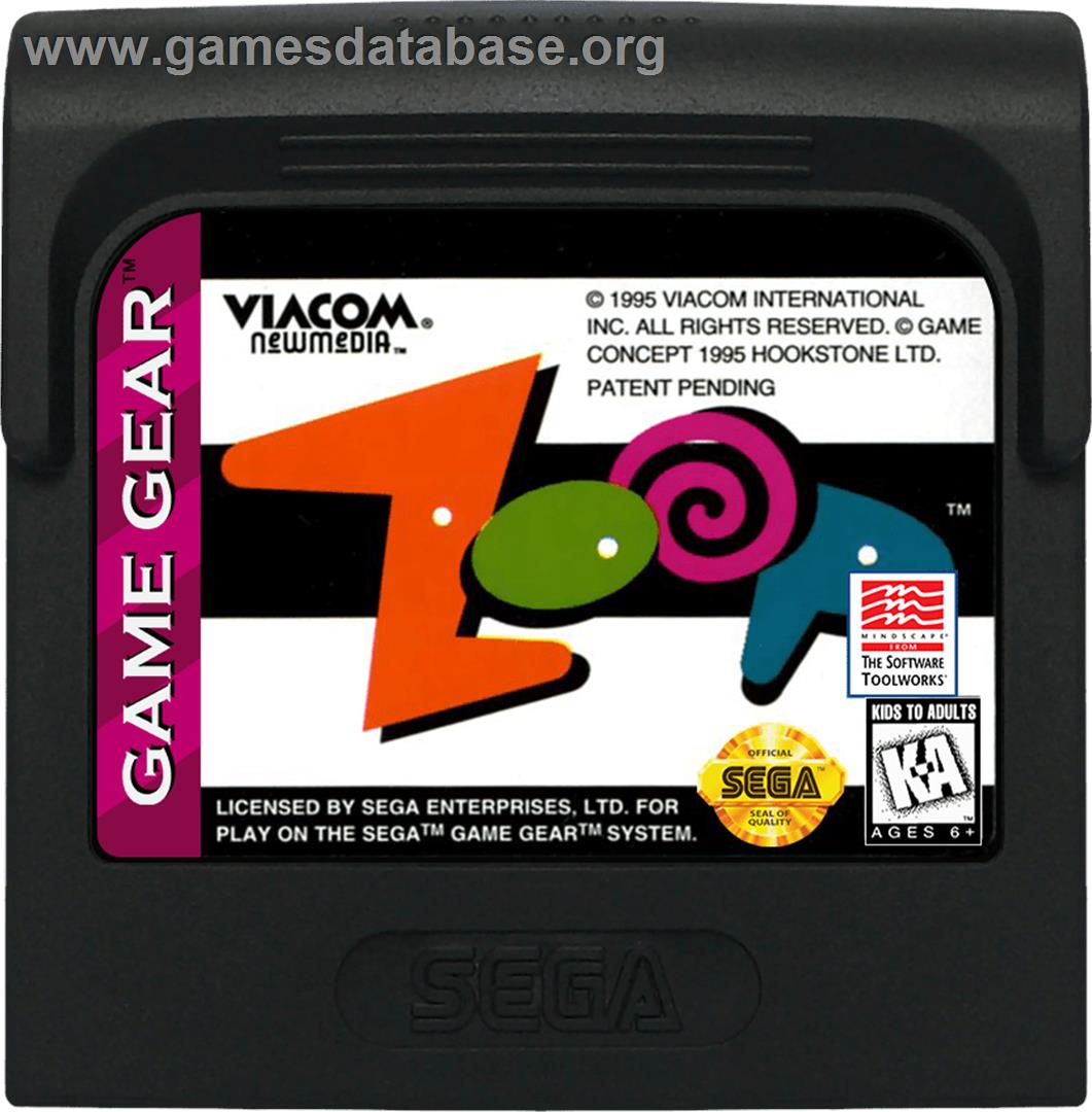 Zoop - Sega Game Gear - Artwork - Cartridge