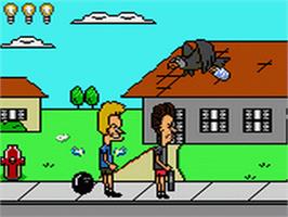 In game image of Beavis and Butt-head on the Sega Game Gear.
