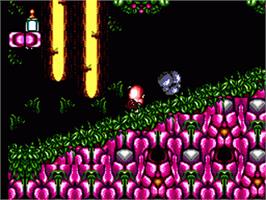 In game image of Chuck Rock 2: Son of Chuck on the Sega Game Gear.