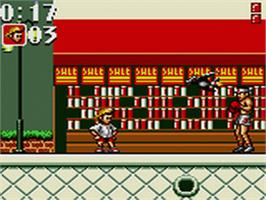 In game image of Coca Cola Kid on the Sega Game Gear.