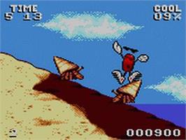 In game image of Cool Spot on the Sega Game Gear.