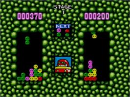 In game image of Dr. Robotnik's Mean Bean Machine on the Sega Game Gear.