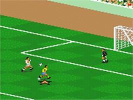 In game image of Fifa International Soccer on the Sega Game Gear.