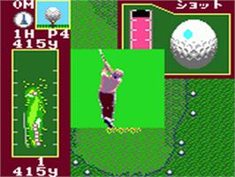 In game image of Fred Couples Golf on the Sega Game Gear.