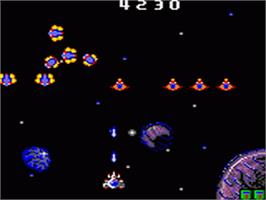 In game image of Galaga '91 on the Sega Game Gear.