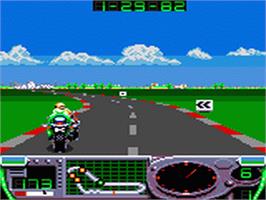 In game image of Kawasaki Superbike Challenge on the Sega Game Gear.