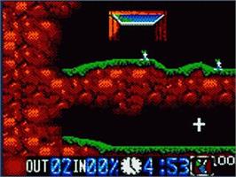 In game image of Lemmings on the Sega Game Gear.