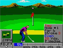 In game image of PGA Tour Golf 2 on the Sega Game Gear.