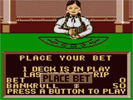 In game image of Poker Face Paul's Blackjack on the Sega Game Gear.