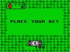 In game image of Poker Faced Paul's Poker on the Sega Game Gear.