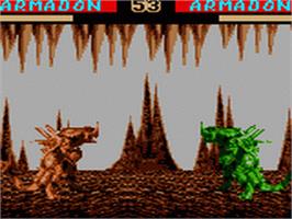 In game image of Primal Rage on the Sega Game Gear.
