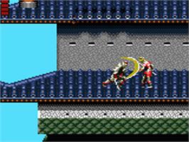 In game image of Shinobi II: The Silent Fury on the Sega Game Gear.