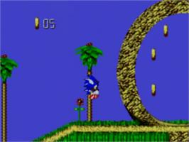 In game image of Sonic Blast on the Sega Game Gear.