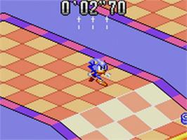 In game image of Sonic Labyrinth on the Sega Game Gear.