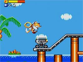 In game image of Tails' Skypatrol on the Sega Game Gear.