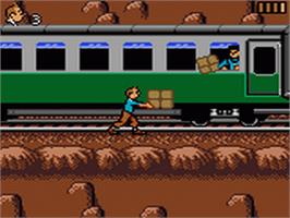 In game image of Tintin in Tibet on the Sega Game Gear.