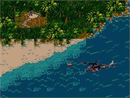 In game image of Urban Strike on the Sega Game Gear.