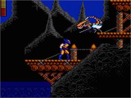 In game image of X-Men: Gamesmaster's Legacy on the Sega Game Gear.