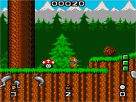 In game image of Yogi Bear in Yogi Bear's Goldrush on the Sega Game Gear.