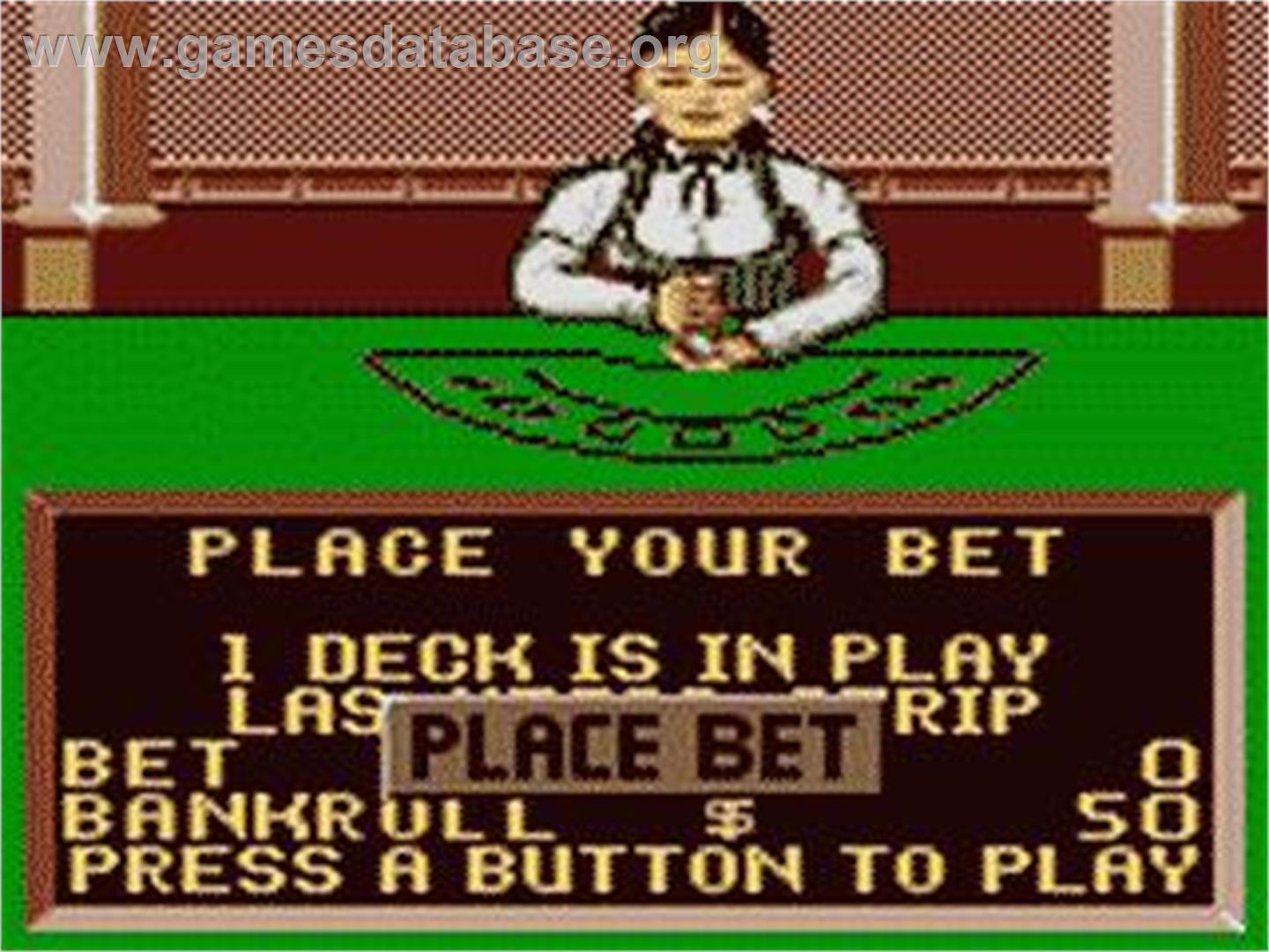 Poker Faced Paul's Blackjack - Sega Game Gear - Artwork - In Game